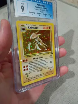 CGC 9 Kabutops Pokemon (1999) Fossil Unlimited Holo 9/62 - Image 2