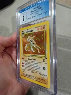 CGC 9 Kabutops Pokemon (1999) Fossil Unlimited Holo 9/62 - Image 3
