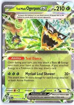 Pokemon Teal Mask Ogerpon EX 012/131 - Prismatic Evolution Double Rare🔥🔥 - Image 1