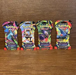 Sealed Pokemon TCG Mega Evolution Phantasmal Flames 4x Sleeved Booster Packs - Image 1