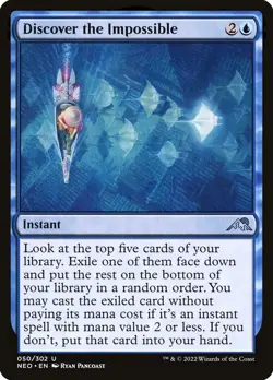 MTG Magic NEO Kamigawa Neon Dynasty - 1x EN NM 050 U Discover the Impossible - Image 1