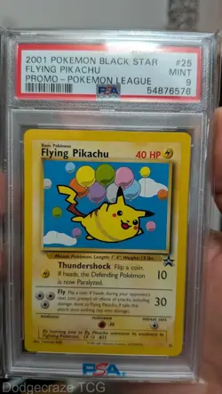 2001 Pokemon Promo Black Star Flying Pikachu Pokemon League 25 PSA 9 - Image 1