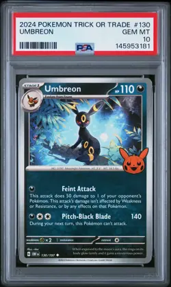 2024 POKEMON TRICK OR TRADE STAMPED #130 UMBREON PSA 10 MINT LOW POP (FREE S&H) - Image 1