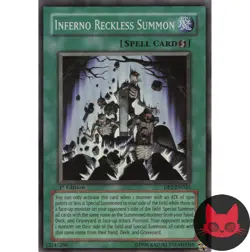 Yugioh Inferno Reckless Summon DP2-EN025 Super Rare 1st Edition NM - Image 1