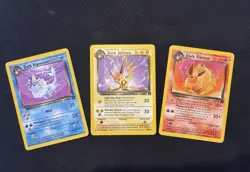 Pokemon Team Rocket Dark Vaporeon, Dark Jolteon, Dark Flareon 3 Card Lot - Image 1