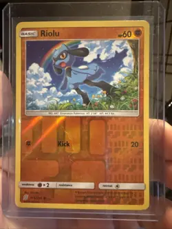 Pokemon Unified Minds Riolu Reverse Holo Common Card 115/236 NM 2019 - Image 1
