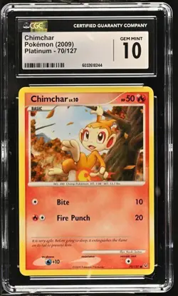 🔥🔥 LOW POP CGC 10 2009 Chimchar 70/127 Platinum Pokemon Card - Image 1