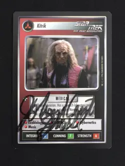 John Kenton Shull Autographed Star Trek CCG Kitrik Card Signed Auto TCG - Image 1
