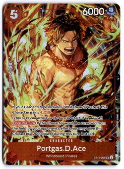 One Piece TCG Portgas D. Ace Illustration Box Promo Card Foil ST15-005 NM - Image 1
