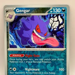 Pokemon Gengar 057/091 Paldean Fates Reverse Holo Rare Stage 2 Card NM - Image 1