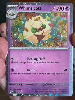 POKEMON WHIMSICOTT 019 PROMO BLACK STAR COSMOS HOLOFOIL NM CARD - Image 1