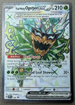 Teal Mask Ogerpon ex Ultra Rare SV: Scarlet & Violet Promo Cards 166 NM - Image 1