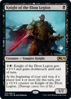 1x Knight of the Ebon Legion Light Play MTG Magic - Kid Icarus - - Image 1