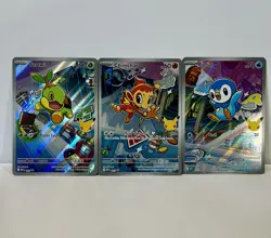 Pokemon TCG First Partner illustration Set Full Art Holo Piplup Turtwig Chimchar - Image 1