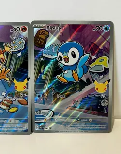 Pokemon TCG First Partner illustration Set Full Art Holo Piplup Turtwig Chimchar - Image 4