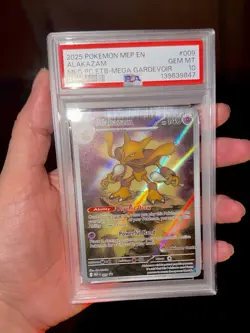 2025 POKEMON MEP EN-ME BLACK STAR PROMO POKEMON CENTER 009 ALAKAZAM ETB PSA 10 - Image 1