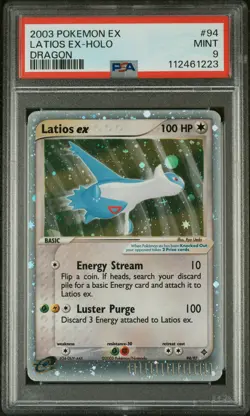 2003 POKEMON EX DRAGON #94 LATIOS EX-HOLO PSA 9 - Image 1