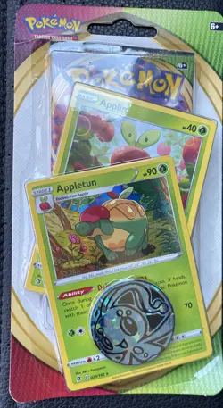 Pokemon Vivid Voltage Booster Pack Applin & Appletun & Coin Ready to Ship Today. 820650806582 - Image 1
