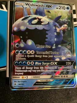 Pokemon Sun & Moon Guardians Rising Wishiwashi gx 038 38/145 mint condition - Image 1