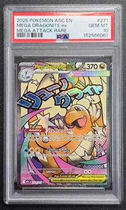 PSA 10 GEM MINT Mega Dragonite ex 271/217 Full Art Mega Attack Rare Pokemon - Image 1