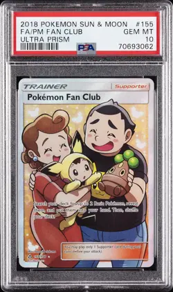 2018 POKEMON SUN & MOON ULTRA PRISM #155 FULL ART/POKEMON FAN CLUB PSA 10 - Image 1