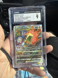 Pokemon Charizard VSTAR SWSH262 Promo Alt Art Black Star Holo TAG 9 Graded - Image 1