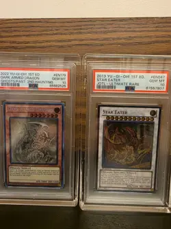 Yu-Gi-Oh! Dark Armed Dragon Ghost Rare PSA 10 + star eater ultimate rare psa 10 - Image 1