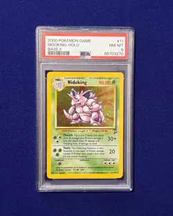 PSA 8 Nidoking Holo #11 Base Set 2 2000 Pokemon Game - Image 1