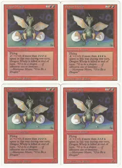 MTG Dragon Whelp x4 Revised Edition Uncommon NM/LP Playset - Image 1
