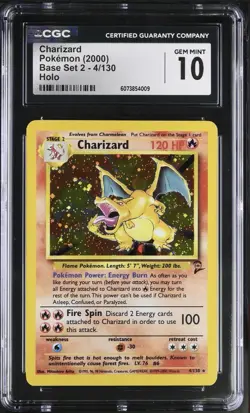 2000 POKEMON BASE SET 2 CHARIZARD CGC 10 - Image 1