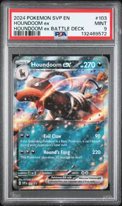 2024 POKEMON SVP EN-SV BLACK STAR PROMO #103 HOUNDOOM EX PSA 9 - Image 1