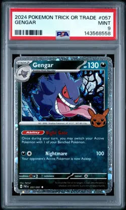 2024 POKEMON TRICK OR TRADE #057 GENGAR PSA 9 - Image 1