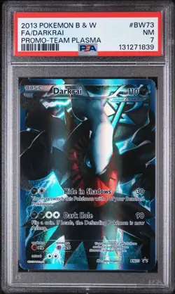 2013 POKEMON BLACK & WHITE PROMO | TEAM PLASMAFULL ART/DARKRAI BW73 PSA 7 - Image 1