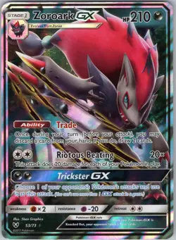 ZOROARK GX 53/73 HOLO SHINING LEGENDS POKEMON LP- - Image 1
