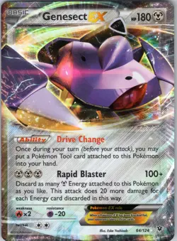 GENESECT EX 64/124 HOLO FATES COLLIDE POKEMON LP - Image 1