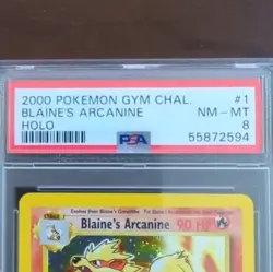 Pokemon TCG Gym Challenge Blaine's Arcanine 1/132 Holo PSA 8 English WOTC 2000 - Image 2