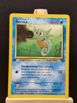 Pokemon 1999 WOTC 1st Edition Fossil Horsea 49/62 - Excellent - Image 1