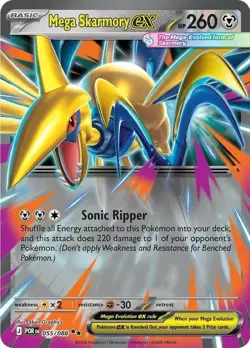 MEGA SKARMORY EX 055/088 PERFECT ORDER POKEMON (DOUBLE RARE, NM) (FREE S&H) - Image 1