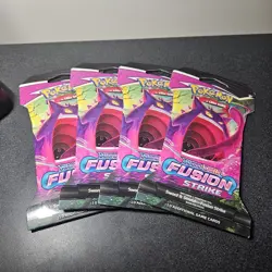 Pokemon TCG Sword & Shield Fusion Strike Sleeved Blister Booster Pack Lot Of 4 820650809170 - Image 1