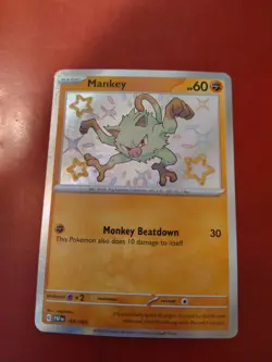 Mankey 169/091 SV: Paldean Fates Shiny Rare Holo Pokemon TCG Near Mint - Image 1