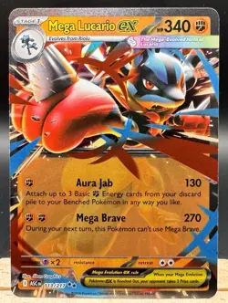 Mega Lucario 113/217 Double Rare Ascended Heroes Pokemon TCG NM - Image 1