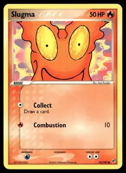 EX-NM Deoxys Slugma Common 74/107 2005 Pokemon TCG - Image 1