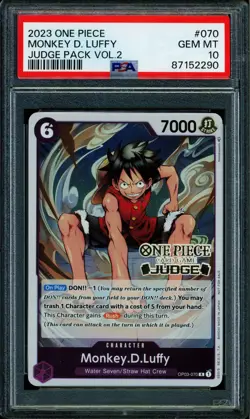 Monkey D Luffy - OP03-070 - PSA 10 - Judge Promo - English - One Piece - 522 - Image 1