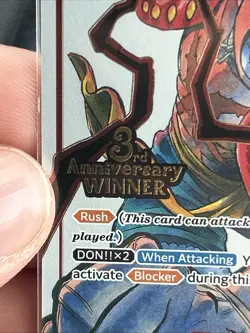 Op13 Pre Release Monkey D Luffy 3rd Anniversary Winner One Piece G2U - Image 2