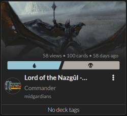 Lord of the Nazgul 100 PROXY Card Commander Deck - Sleeved - Image 1