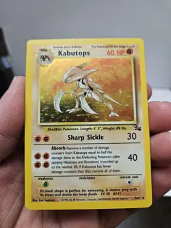 Pokemon TCG Kabutops Holo Fossil 9/62 Unlimited Edition MP Card - Image 2