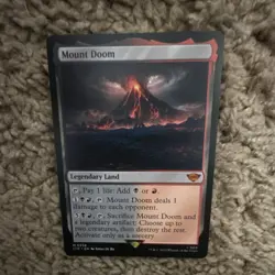 Magic: The Gathering Mount Doom Legendary Land Rare Black Red Universes Beyond - Image 1