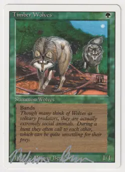 Silver Signed Timber Wolves LP Revised Artist Melissa A. Benson 1994 MTG Magic! - Image 1