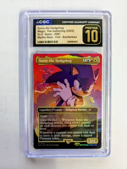 MTG FOIL MYTHIC BORDERLESS Sonic the Hedgehog CGC PRISTINE 10 - Image 1