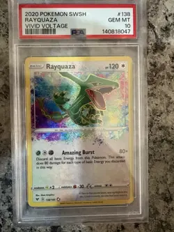 2020 POKEMON SWORD & SHIELD VIVID VOLTAGE #138 RAYQUAZA PSA 10 - Image 1